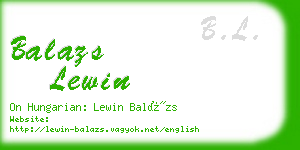 balazs lewin business card